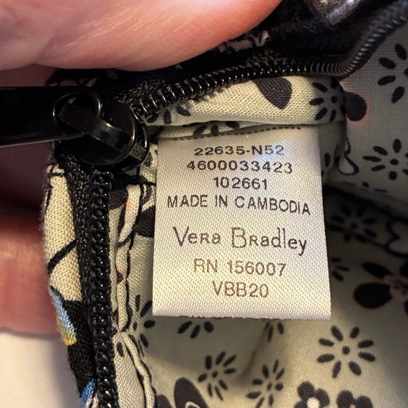 VERA BRADLEY Zip ID Case Coin Purse KeyRing Holland Garden Retired Pattern - Picture 5 of 6